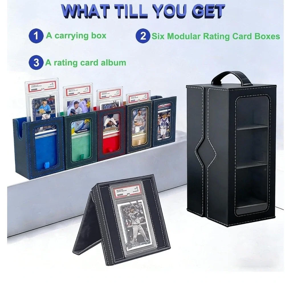Graded Card Storage Box Case Black Modular Drawer Slab Organizer 001 NWOT